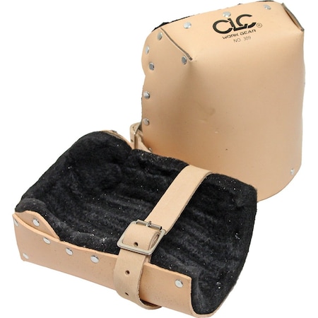 The Brush Man Leather Knee Pads, Felt Lining, Adj Leather Straps PR KNEE PAD-ONE